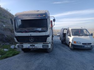 Sahada Mercedes çekici ile müdahale